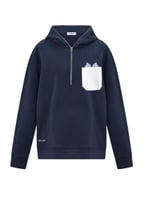 هودي بجيب أمامي أوفرسايز للأطفال للجنسين - أزرق دا...