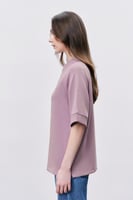 تيشيرت إنترلوك بنفسجي للجنسين