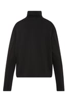 بلوفر بقصة واسعة ورقبة عالية للجنسين أسود