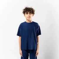 تيشرت واسع للأطفال للجنسين ازرق غامق