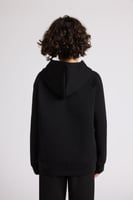 هودي أوفرسايز برباط للأطفال للجنسين - أسود