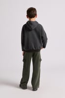 هودي بقصة واسعة Acid Wash للأطفال أسود