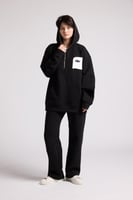 هودي بجيب أمامي أوفرسايز للجنسين - أسود