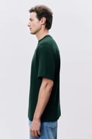 تيشيرت إنترلوك أخضر غامق للجنسين