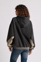 هودي بقصة واسعة ورقبة عالية بشعار سيلين للجنسين أس...