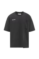 تيشيرت أوفرسايز بجيب وخياطة غير متماثلة للجنسين -...