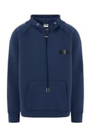 هودي أوفرسايز برباط للأطفال للجنسين - أزرق داكن