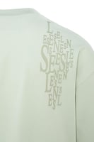 تيشيرت أوفرسايز مطرز بتصميم بسيط للجنسين - أخضر فا...