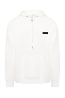 هودي أوفرسايز برباط للجنسين - أوف وايت