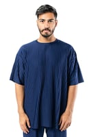 تيشرت واسع للجنسين ازرق غامق