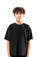 تيشرت واسع للأطفال للجنسين اسود