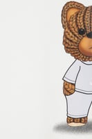 تيشيرت واسع للجنسين بشعار SELENE وتفصيل دب جانبي -...