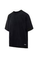 تيشيرت أوفرسايز مطرز بتصميم بسيط للجنسين - أسود