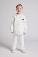 هودي كاجوال أوفرسايز للأطفال للجنسين - أوف وايت