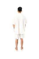 قميص واسع وبأكمام قصيرة للجنسين اوف وايت