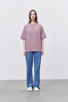 تيشيرت إنترلوك بنفسجي للجنسين