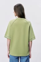 تيشيرت إنترلوك أخضر للجنسين