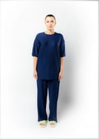 تيشرت واسع للجنسين ازرق غامق