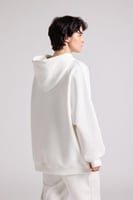 هودي أوفرسايز برباط للجنسين - أوف وايت