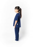 تيشرت واسع للأطفال للجنسين ازرق غامق