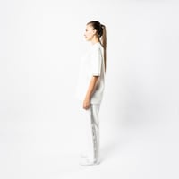 بنطلون اوف وايت مستقيم الساق للجنسين مع حزام خصر و...