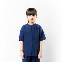 تيشرت واسع للأطفال للجنسين ازرق غامق