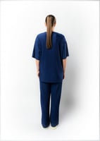 تيشرت واسع للجنسين ازرق غامق