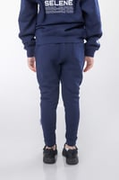 بنطلون سيلين بقصة ضيقة من الأسفل للاطفال أزرق داكن