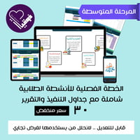 خطة النشاط الطلابي ( المرحلة المتوسطة)رائدة النشاط