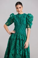 فستان اورقنزا وساتان بأكمام