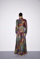 فستان ملون بتطريز يدوي