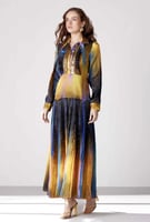 فستان ملون بتطريز يدوي