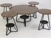 طقم طاولات4×1خشب لون بني