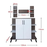 ركن قهوة خشبي للمنزل 3 ادراج وارفف خشب ماليزي لون...