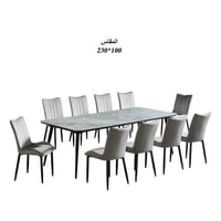طاولة طعام رخام سيراميك مع 10 كراسي : SHMLM-011