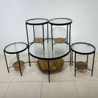 طقم طاولات بسطح زجاجي 1+4: 101