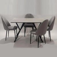 طاولة طعام خشب 4كرسي لون رمادي