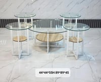 طقم طاولات زجاج 4x1