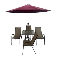 طقم طاولة مظلة مع 4 كراسي