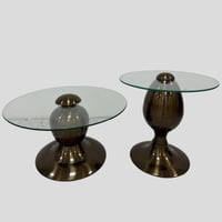 طقم طاولات جانبية سطح زجاج