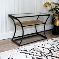 كونسول استقبال زجاج خشب 120x85x40