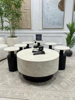 طقم طاولات قهوة خشب 7قطع