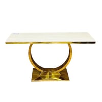 طاولة رخام بقاعدة استيل ذهبي
