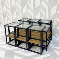 طقم طاولات بسطح زجاجي 1+6