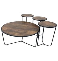 طقم طاولات خشب 3في1