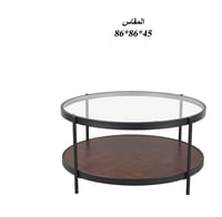 طاوله مفرد دورين خشب ورجاج