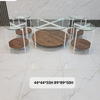 طقم طاولات زجاج 4x1