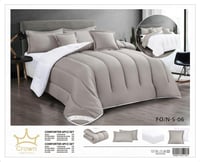 طقم مفرش نفرين سادة وجهين نفر 6 قطع