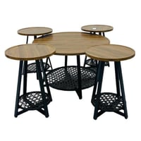 طقم طاولة قهوة دائريه مودرن 1+4 :6118-CO