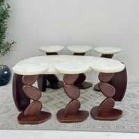 طقم طاولات قهوة خشب 7قطع